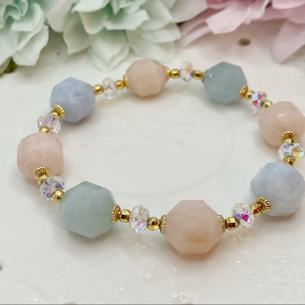 Nature Morganite Crystal Bracelet